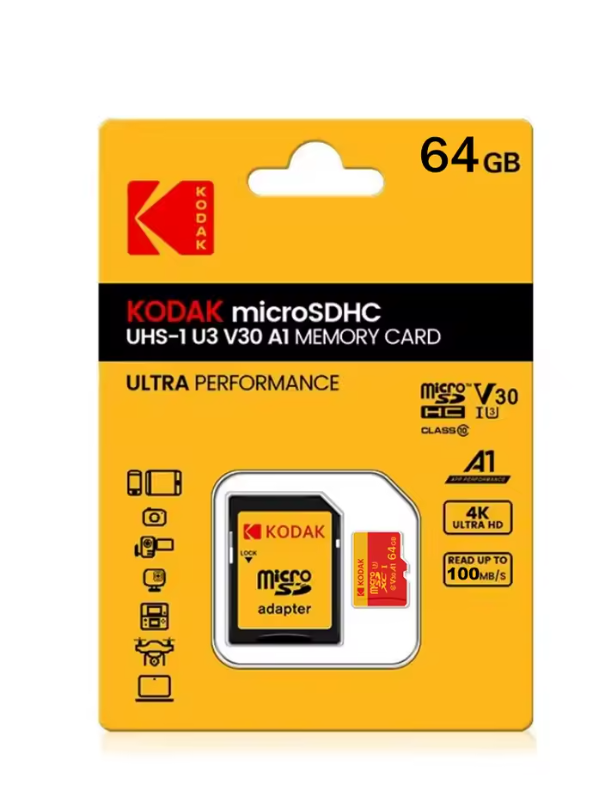 KODAK-Carte mémoire Micro SD 10 U3, carte flash, 64 Go
